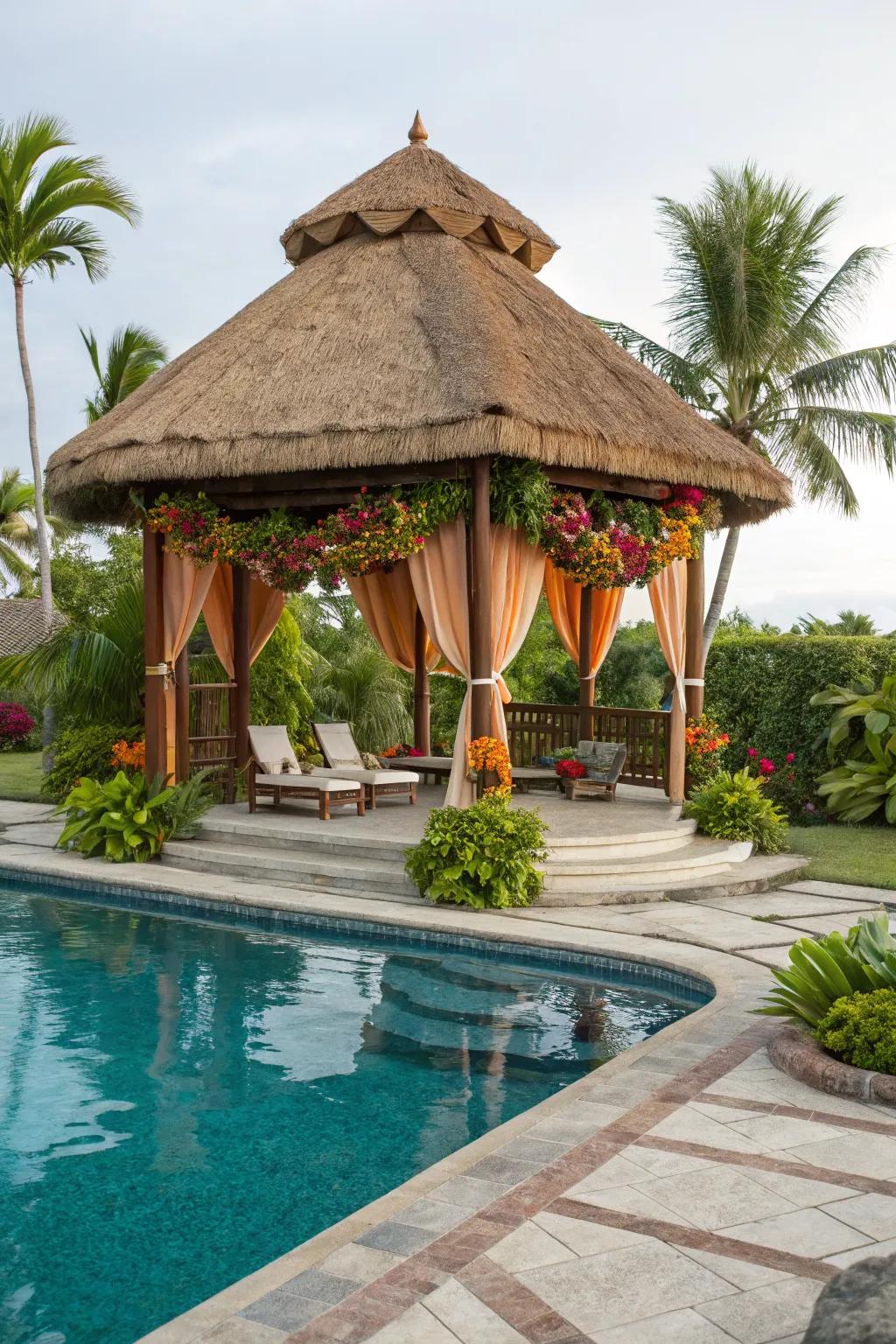 Turn your gazebo into a tropical getaway.
