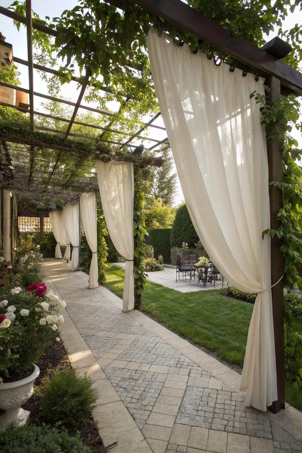 Outdoor curtains offer a flexible and stylish privacy solution.