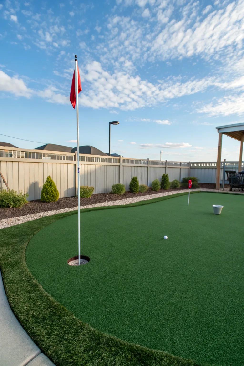 Eco-friendly turf keeps your green lush with minimal maintenance.