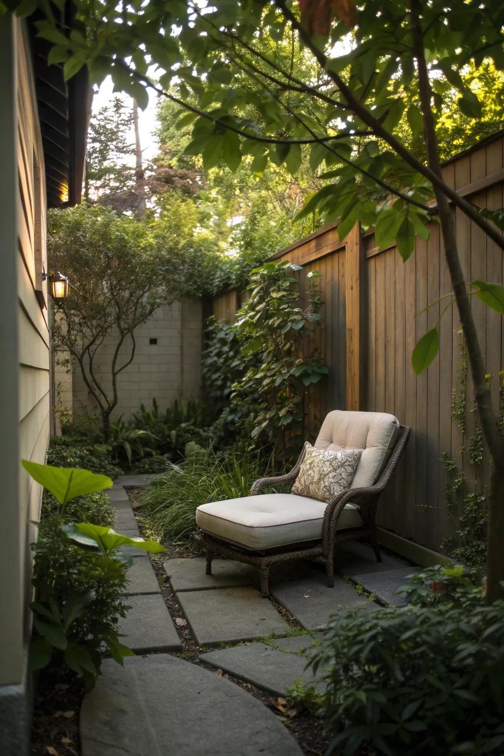 A private nook offers peace and solitude within your garden.