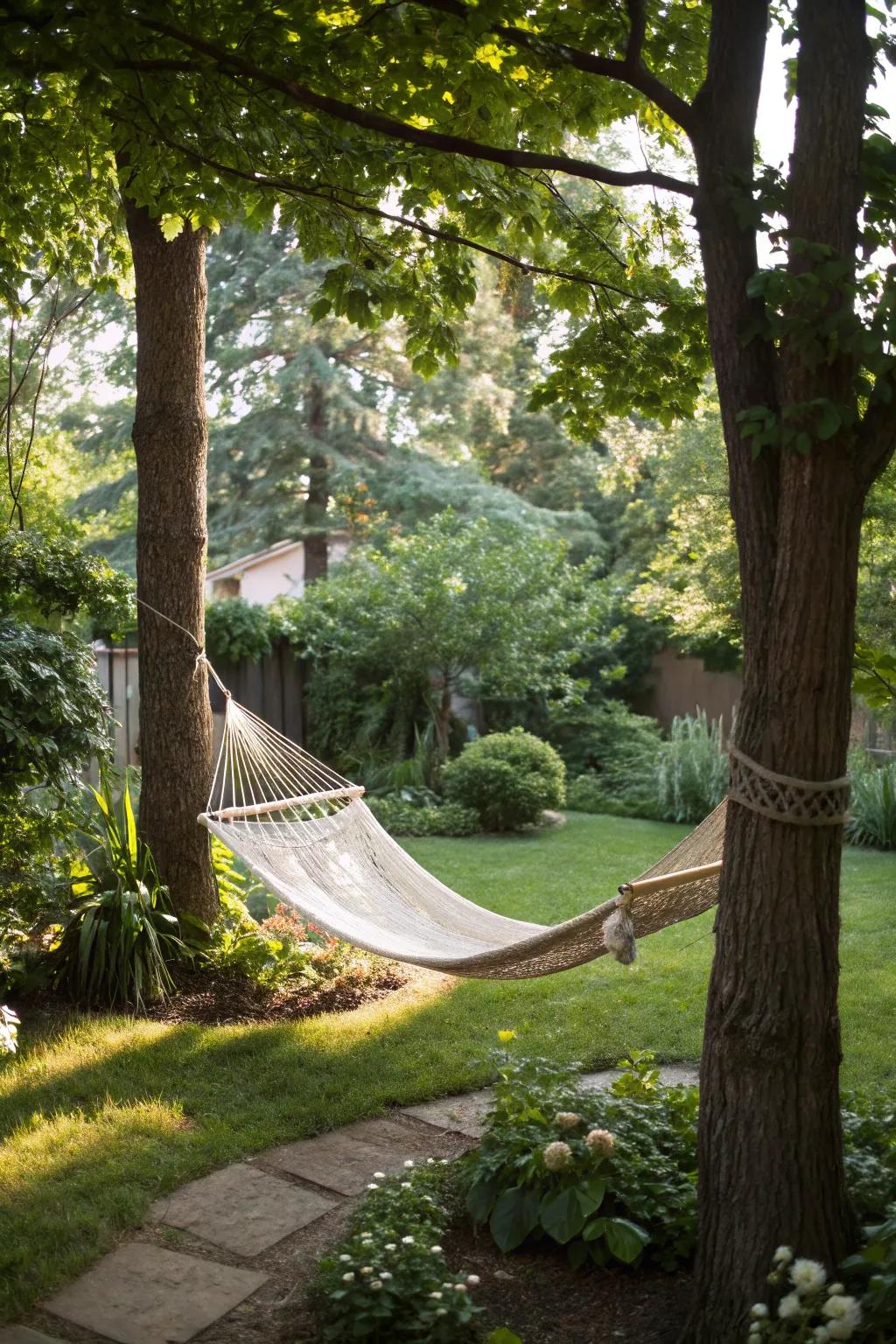 A hammock is the ultimate symbol of relaxation in your backyard.