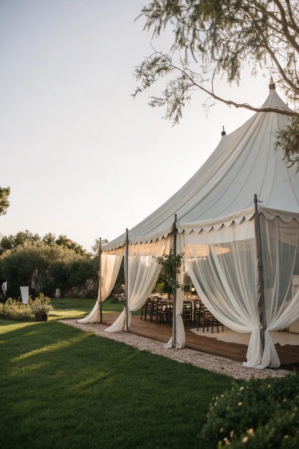 Sailcloth tents bring elegance and style to outdoor events.
