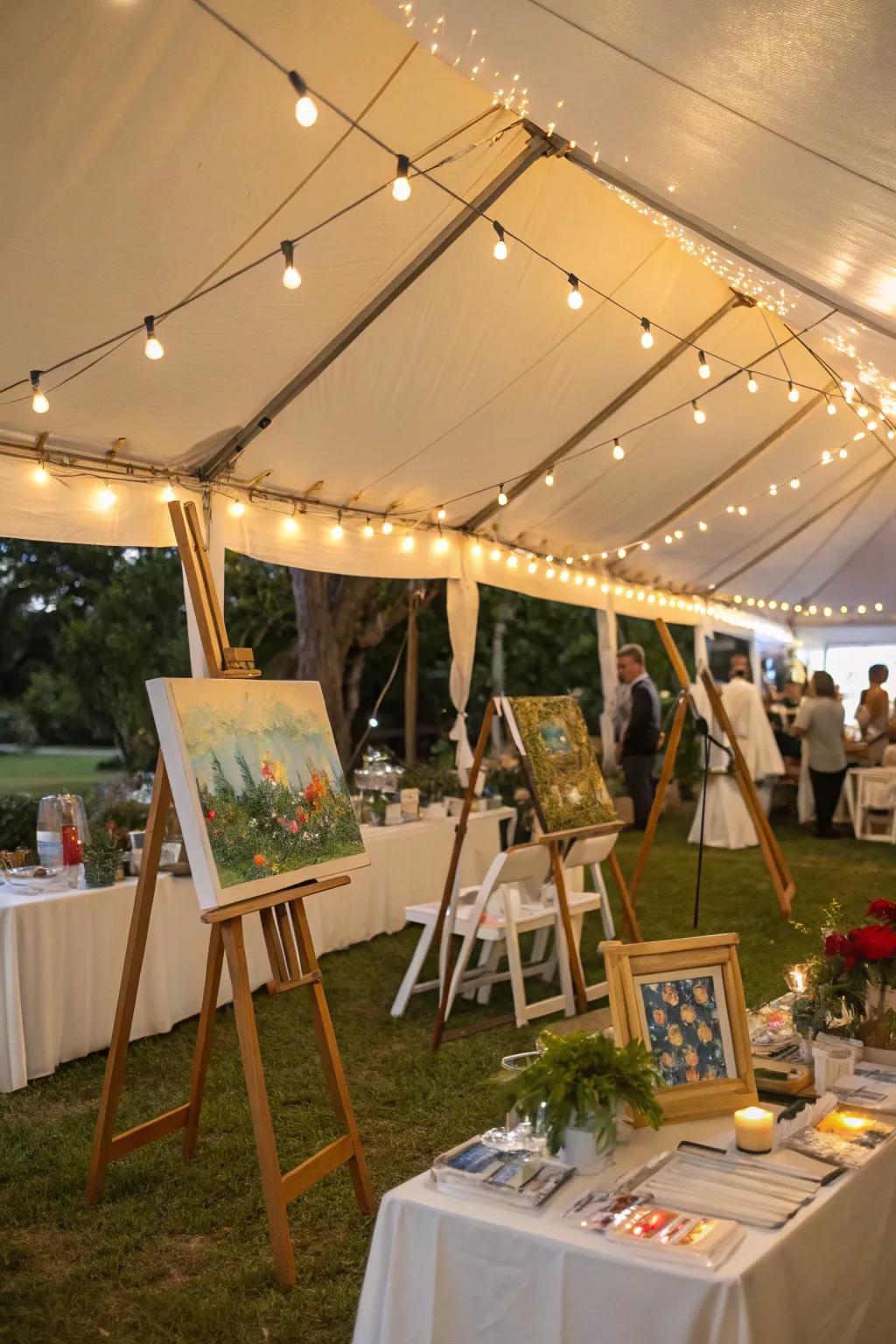 Unleash your creativity with an art-inspired tent party.