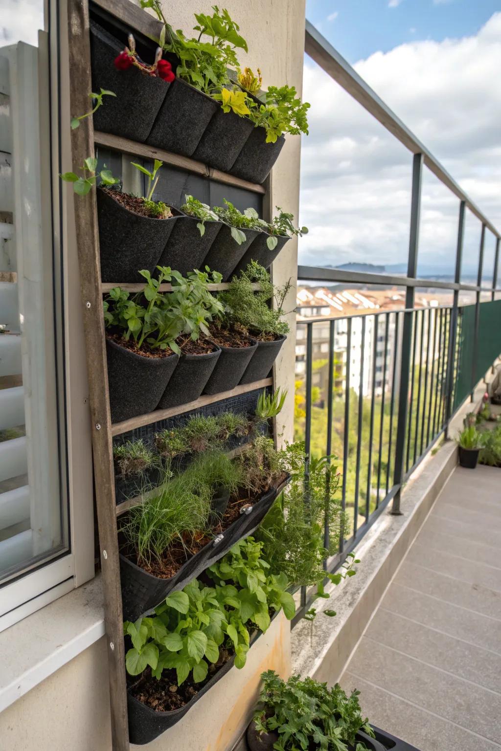A shoe organizer gets a second life as a unique vertical garden.