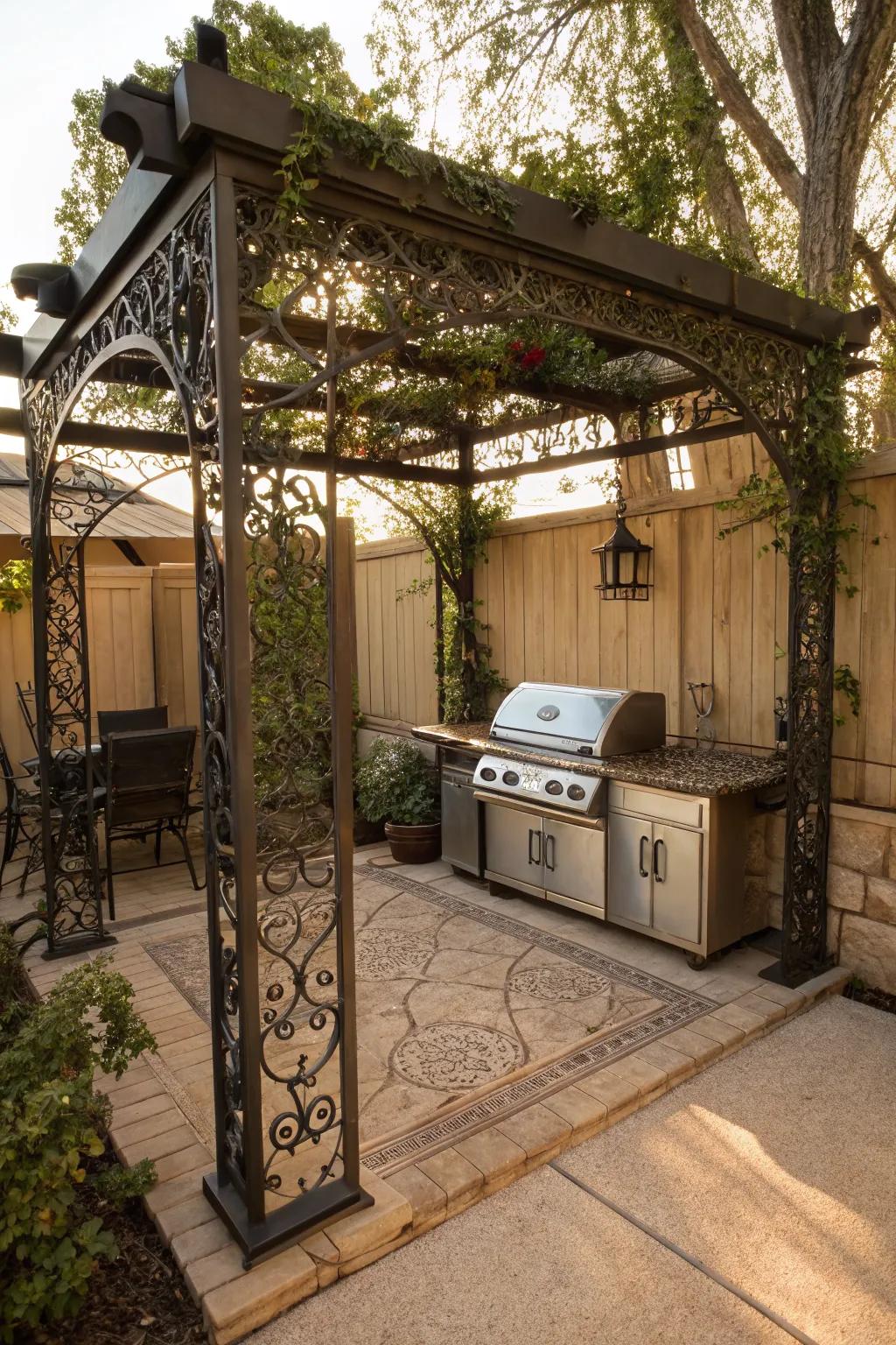 Add nostalgic charm with a vintage arbor.