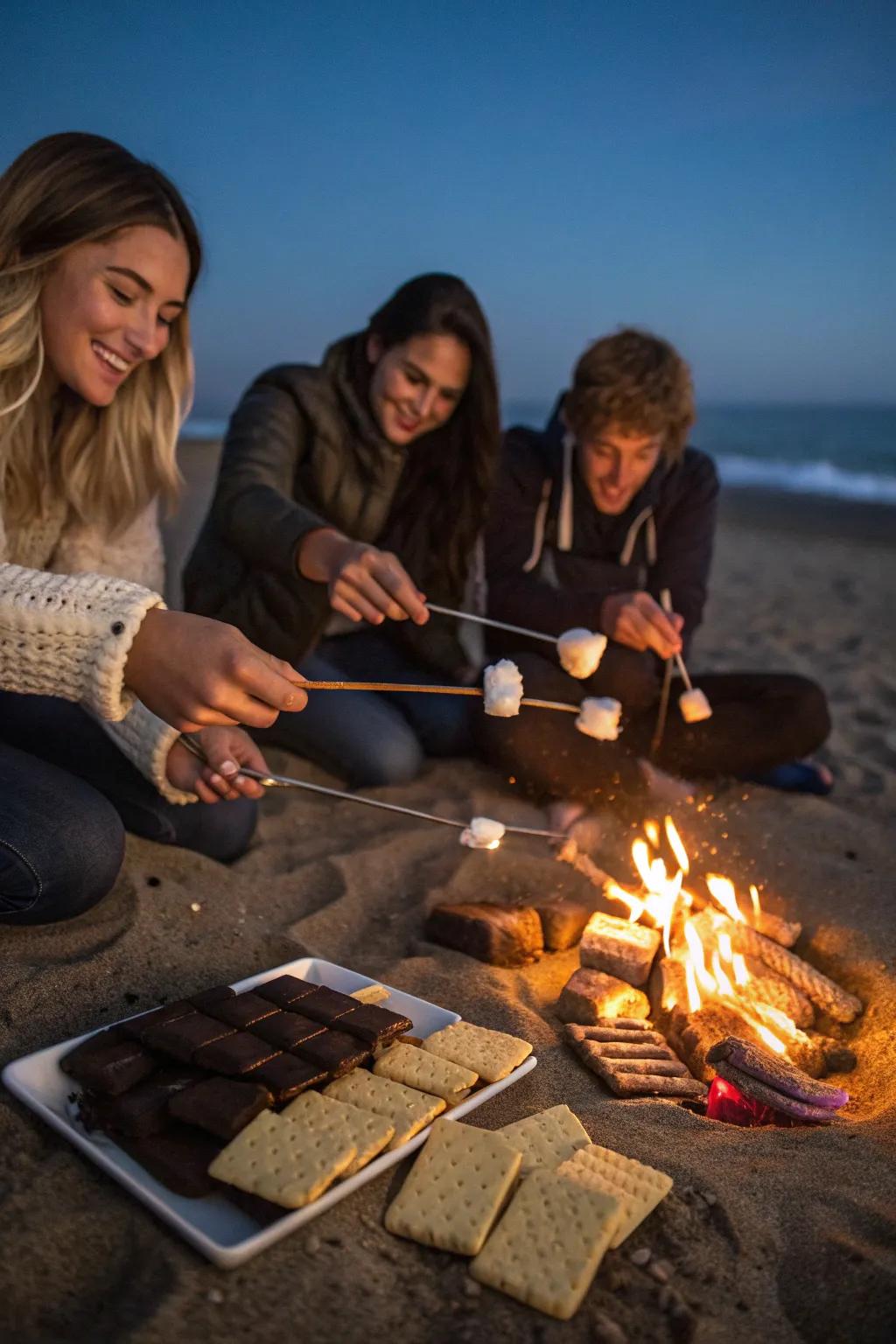 Enjoy the ultimate beachside s'mores experience.