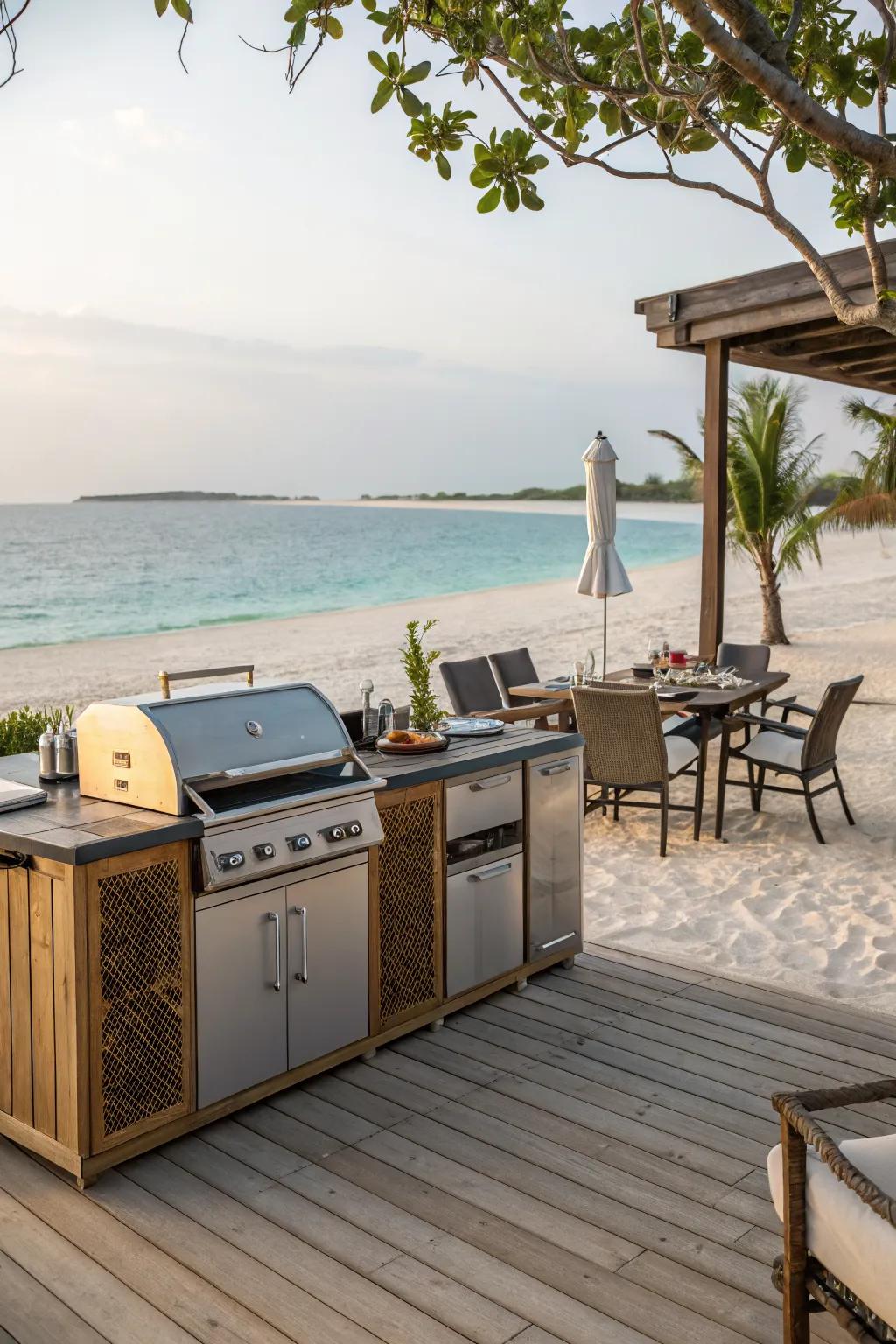 Turn your deck into a culinary delight with an outdoor kitchen.