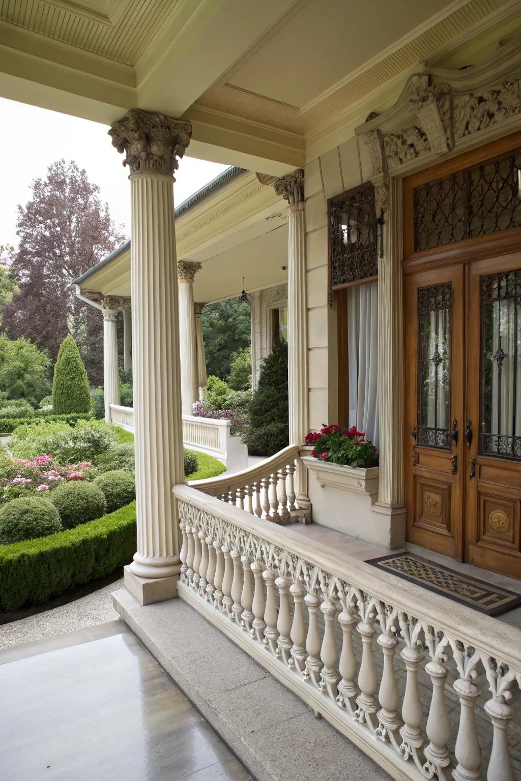Architectural details add sophistication to your porch.