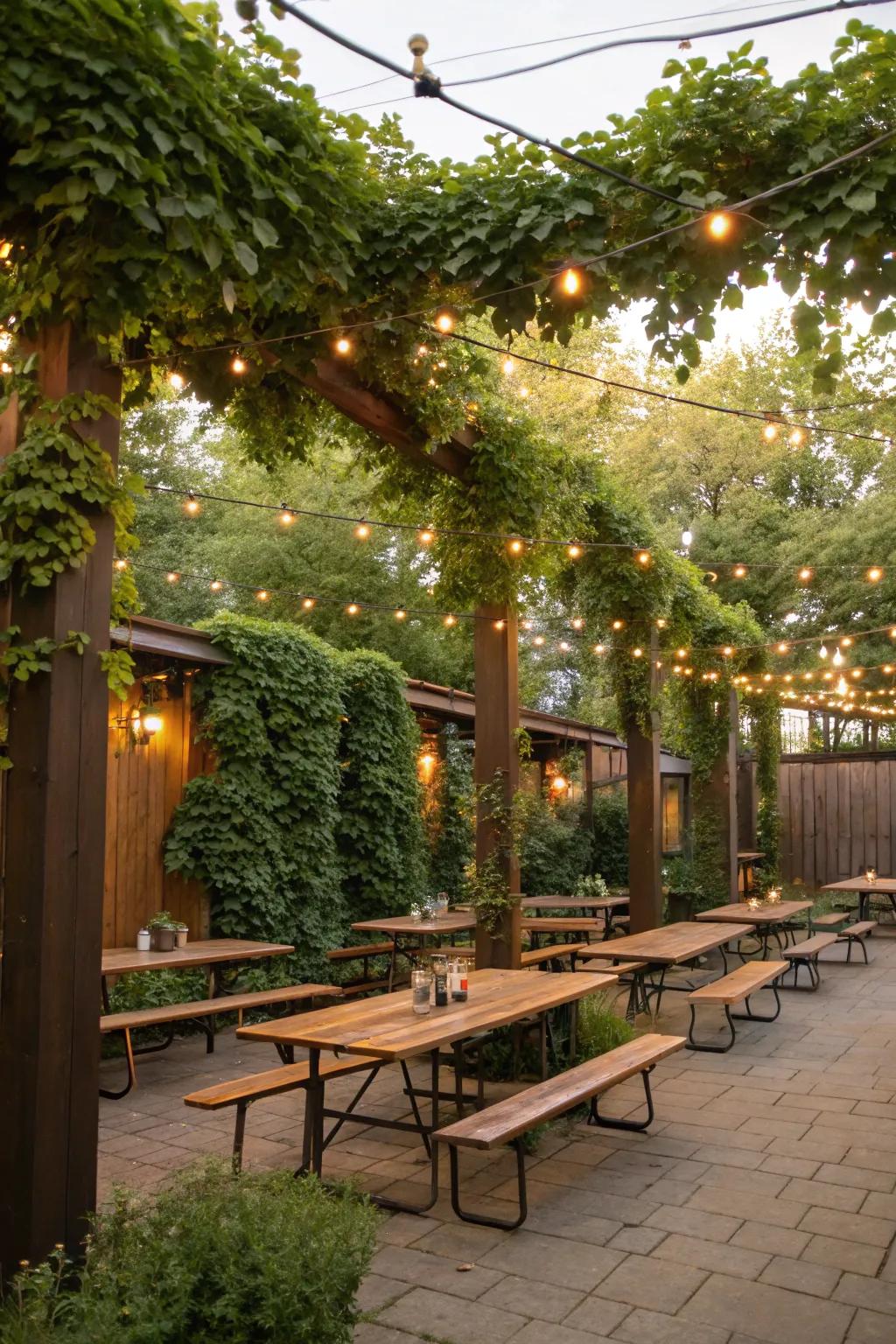 Climbing plants add vertical beauty to any space.