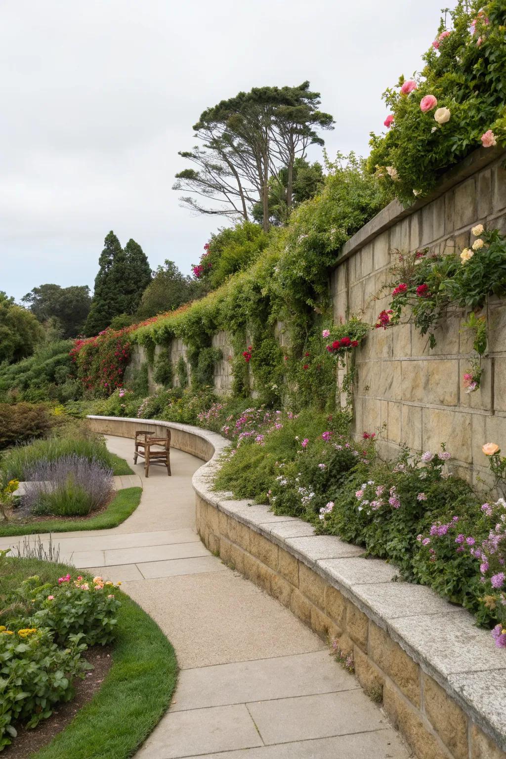 Functional designs transform retaining walls into practical features.