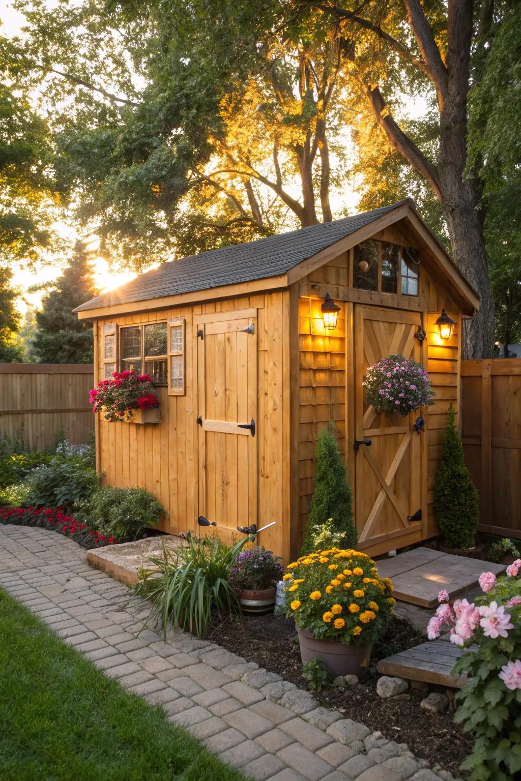 Bring warmth to your garden with a golden oak stain.
