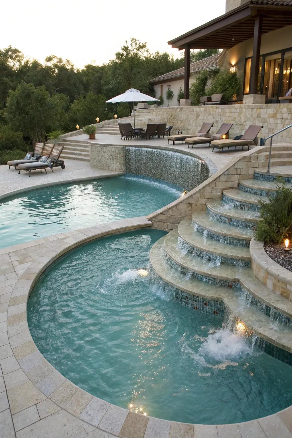 Add depth and dimension with a multi-level pool design.