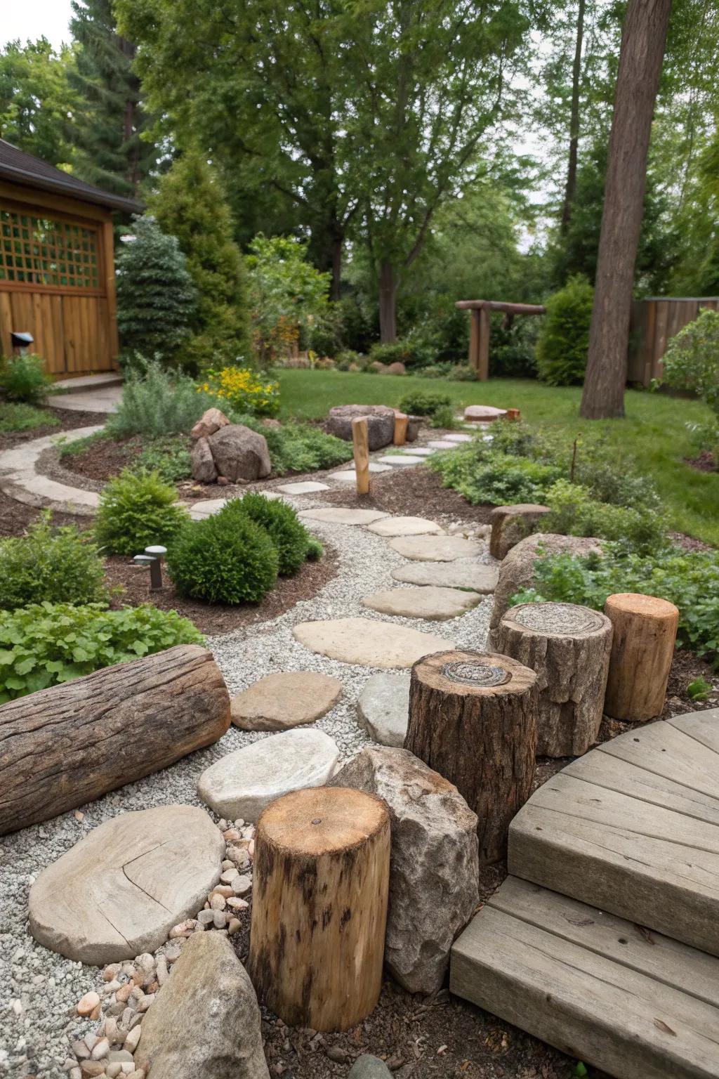 Natural materials blend beauty with functionality, supporting bird habitats.