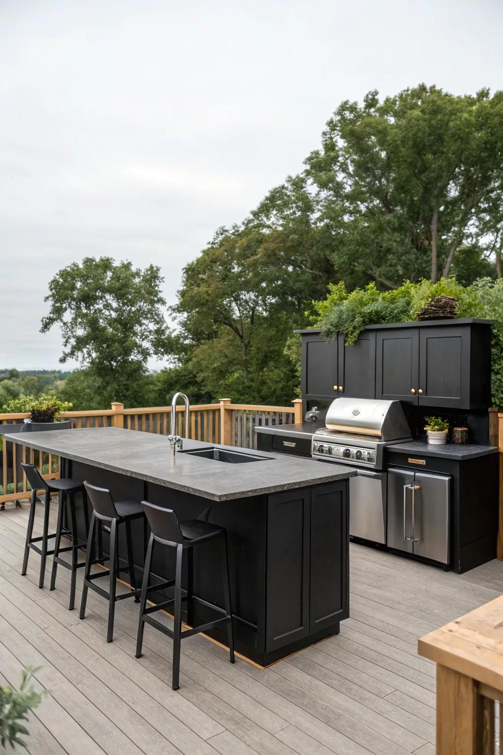 Host with ease using a stylish outdoor kitchen.