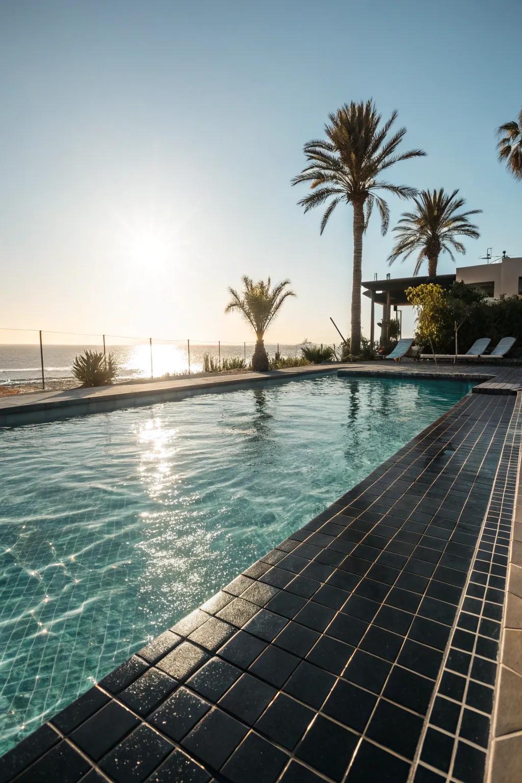 Black tiles naturally keep your pool warmer.