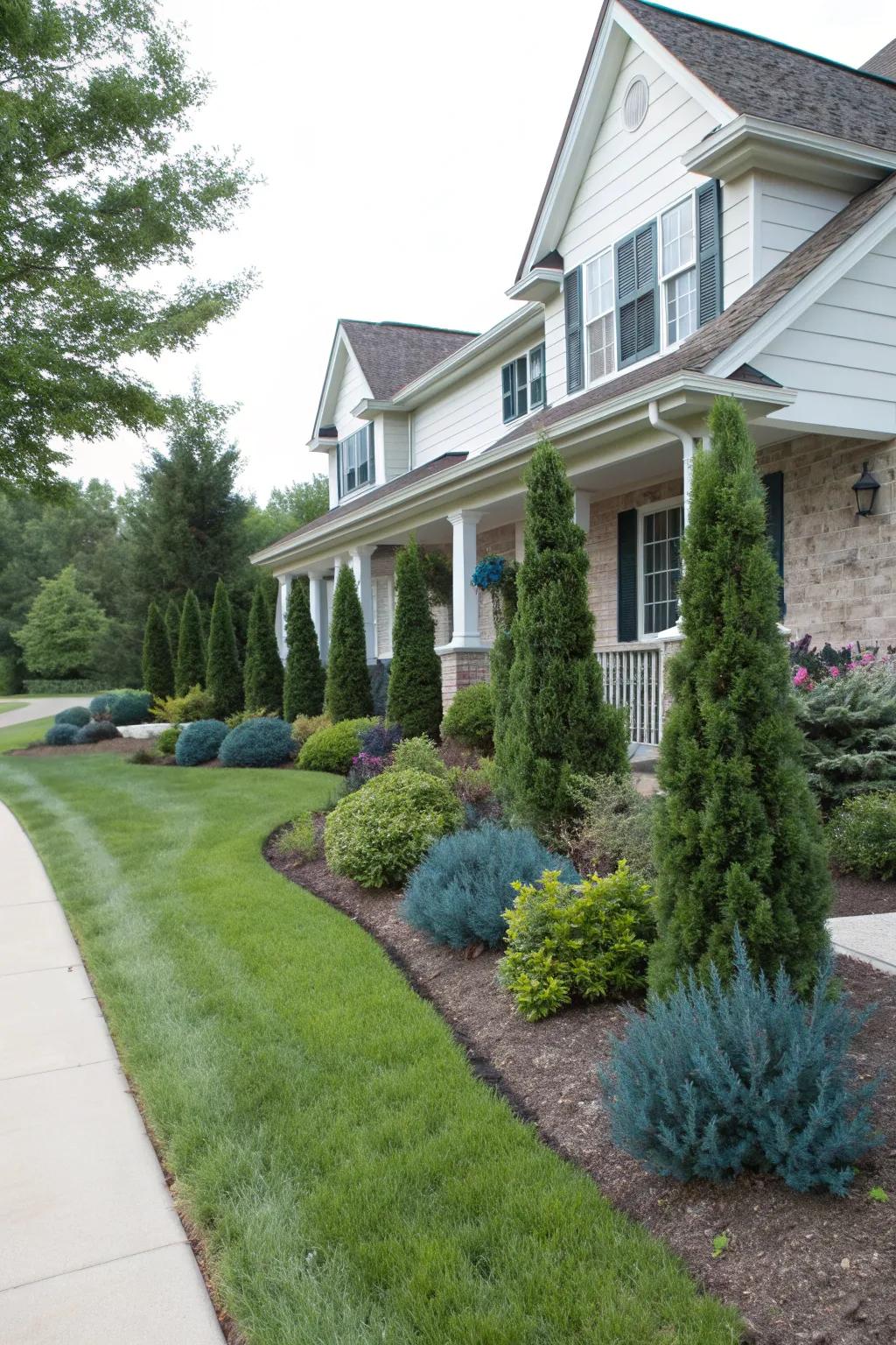 Enhance your home's foundation with Blue Point Junipers.