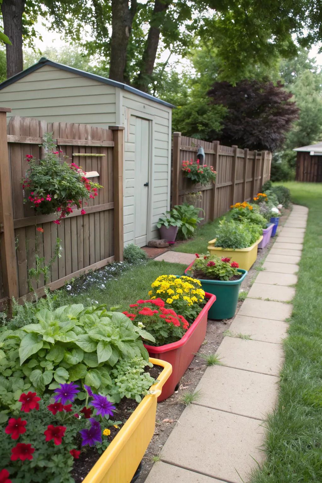 Colorful planters bring vibrant pops of color to your garden.