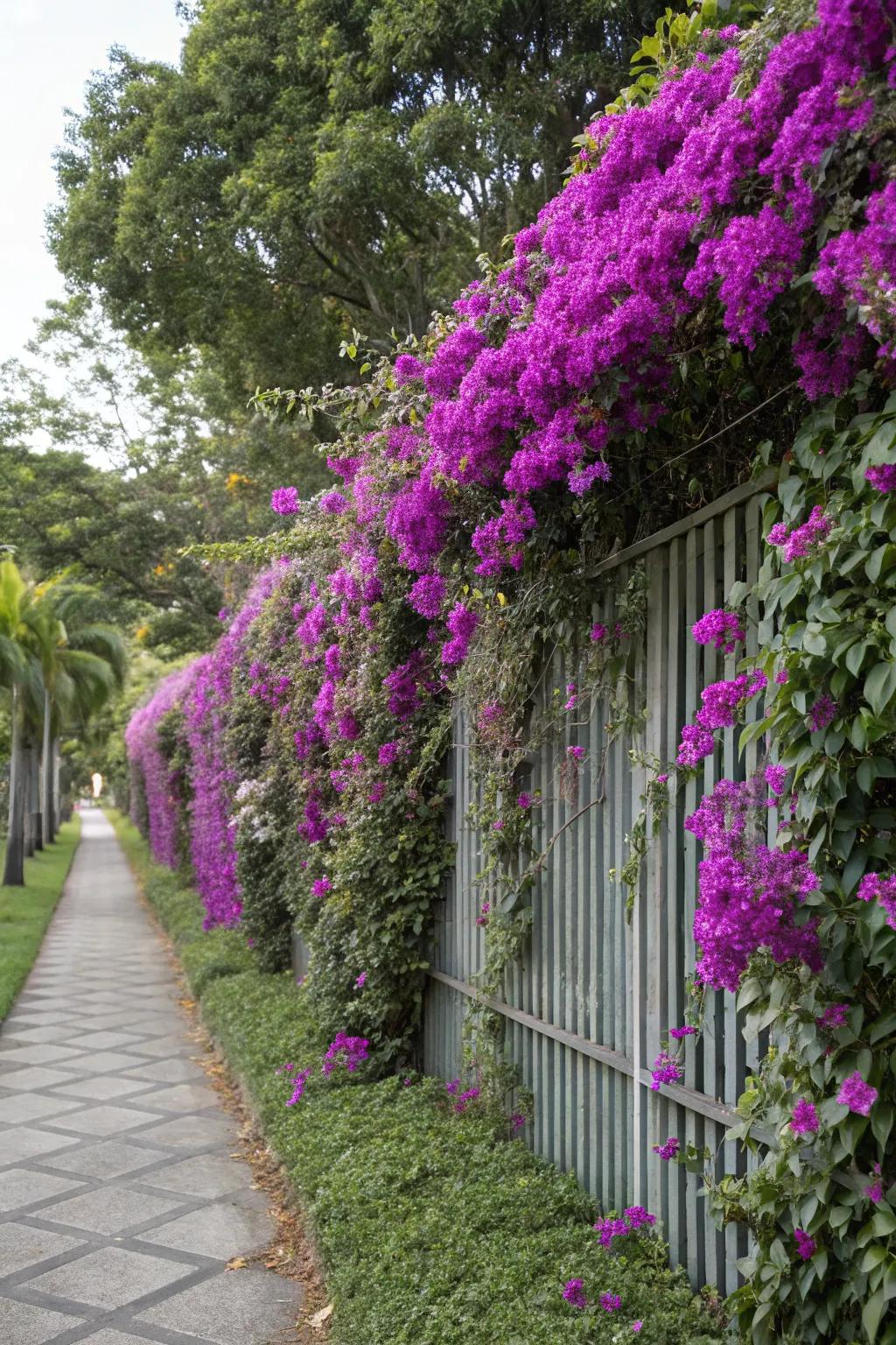 Bougainvilleas can create a beautiful and private space.