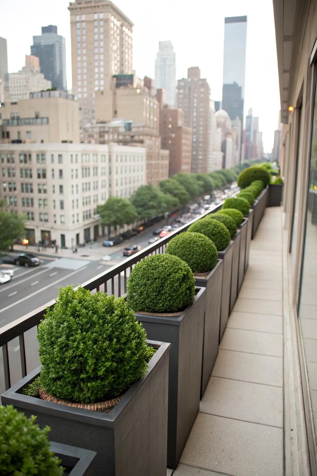 Bring nature to urban settings with space-saving boxwoods.
