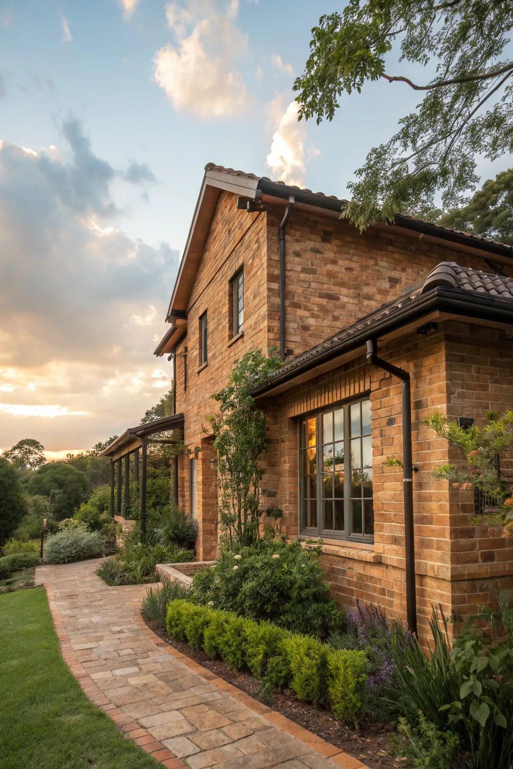 Clear stain enhances the natural vibrancy of brick.