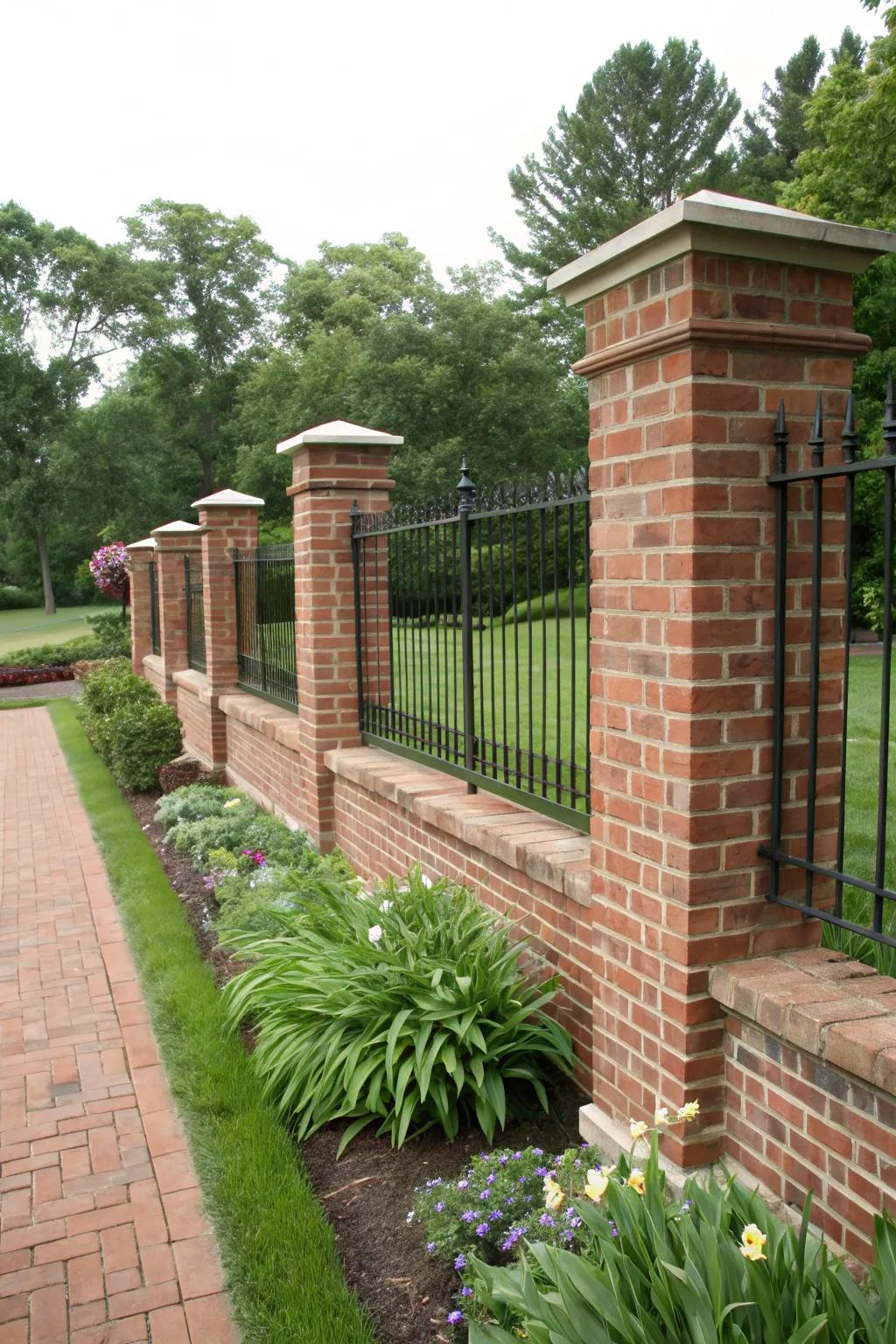 Make a statement with bold brick columns.