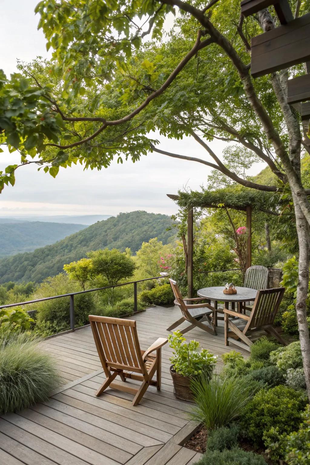 Seamlessly integrate nature with your deck seating.