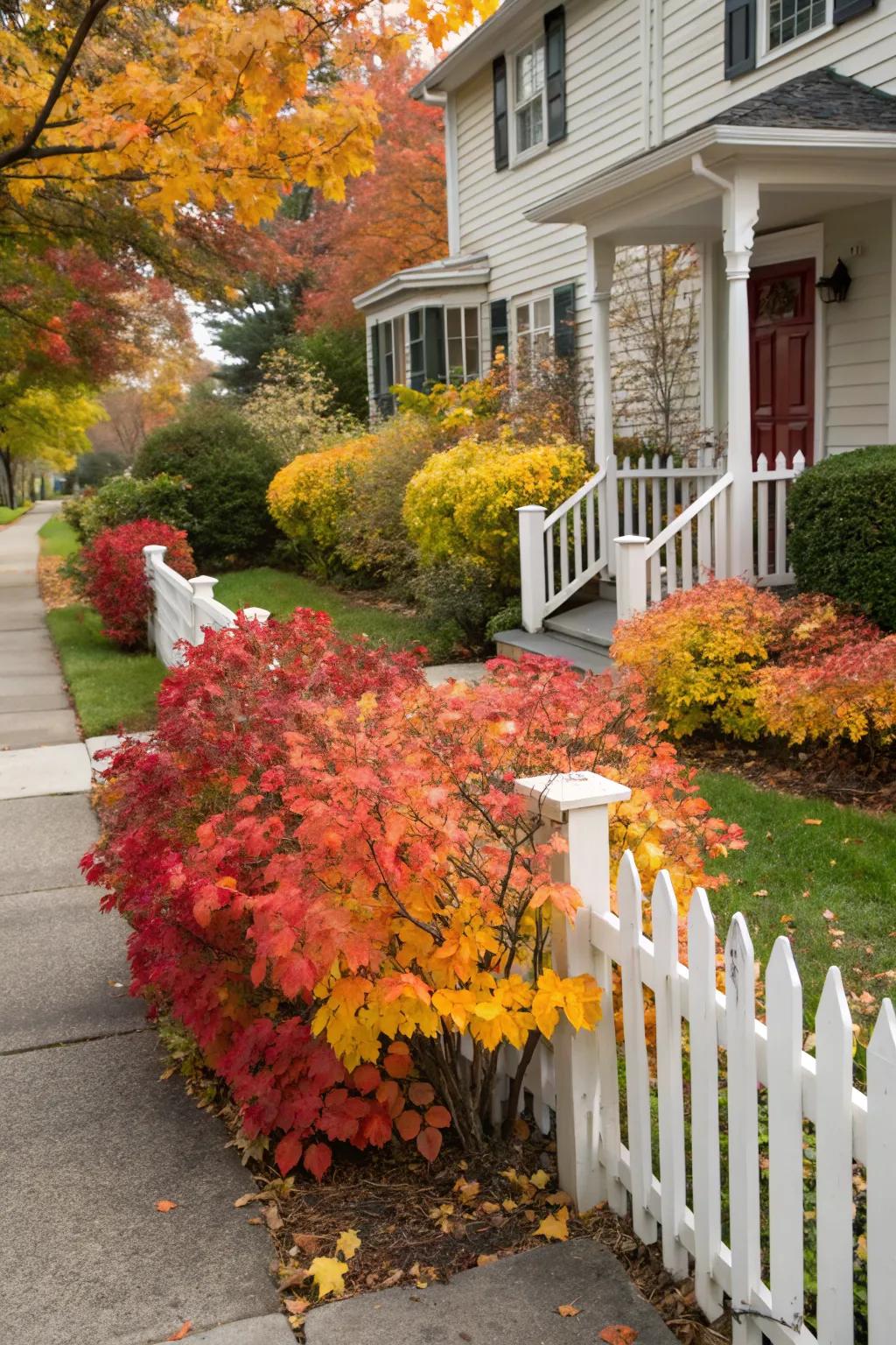 Enjoy year-round beauty with seasonal bushes.