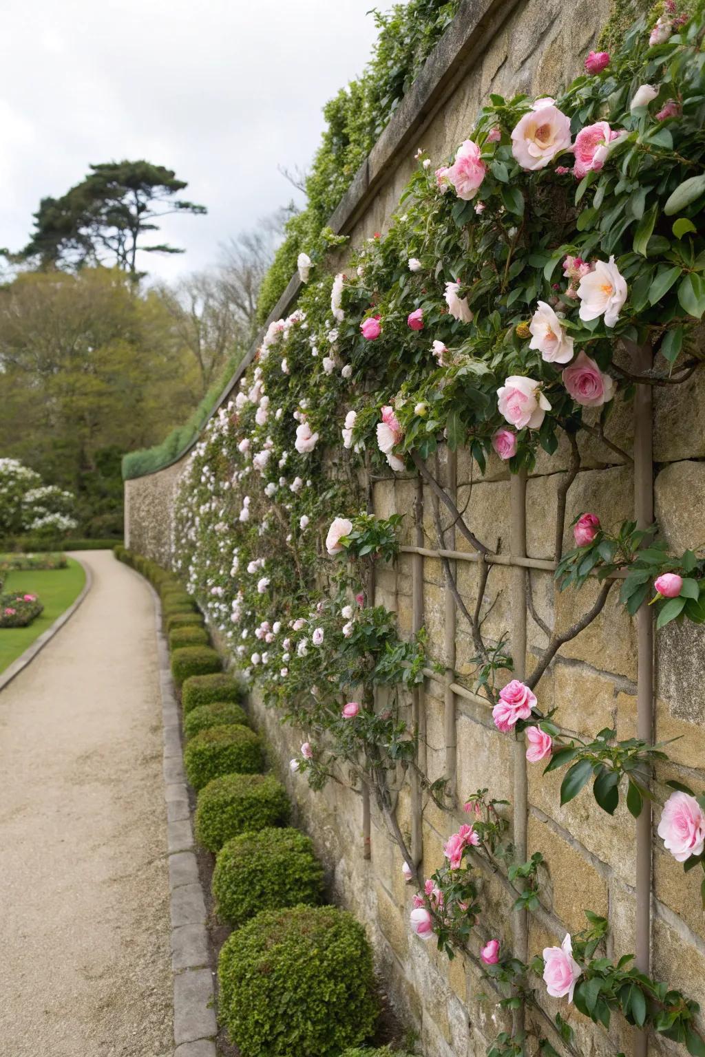 Espalier camellias maximize space with elegance.