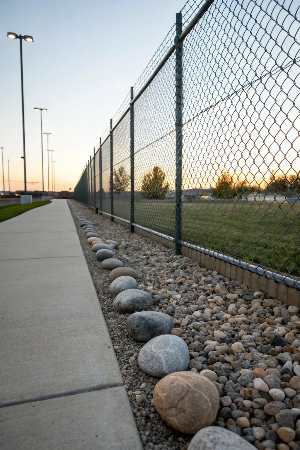 Decorative stones offer a simple and stylish gap solution.