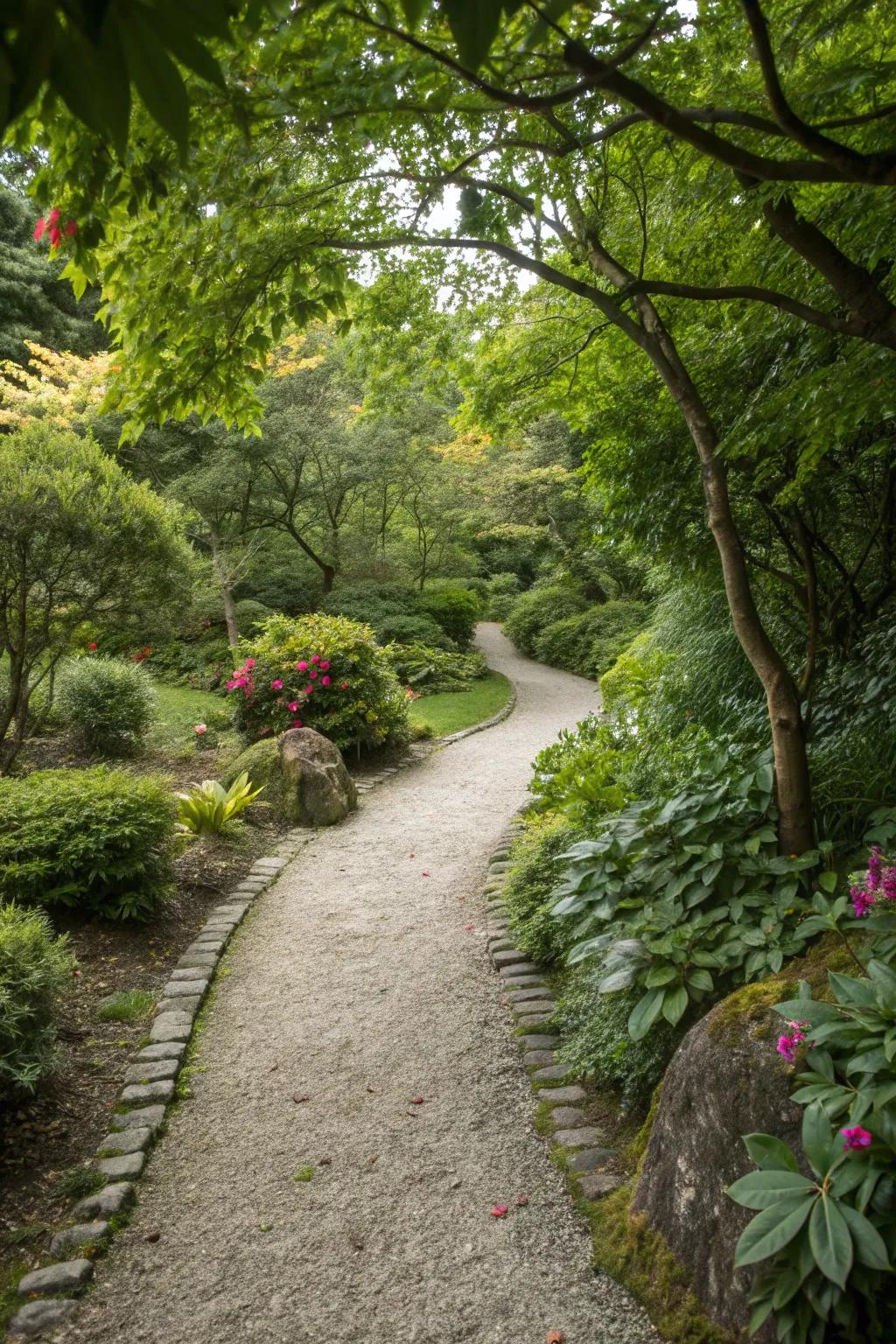 Functional pathways enhance garden flow and accessibility.