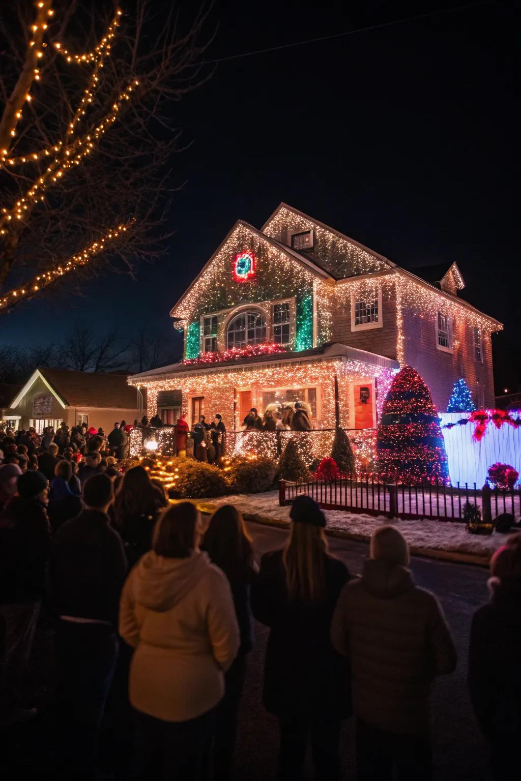 A house with a synchronized light and music show.