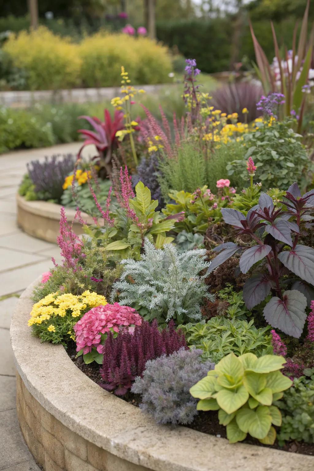 A garden rich in texture and visual interest.
