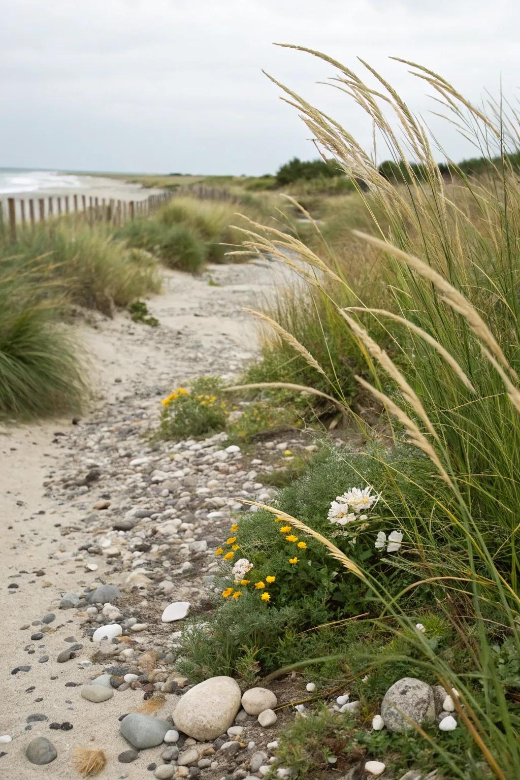 Beach-grass adds natural movement to your coastal design.
