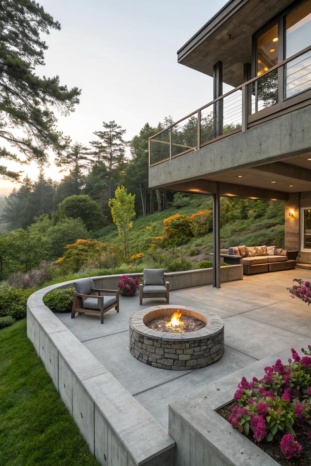 A multi-level design adds visual interest and functionality.