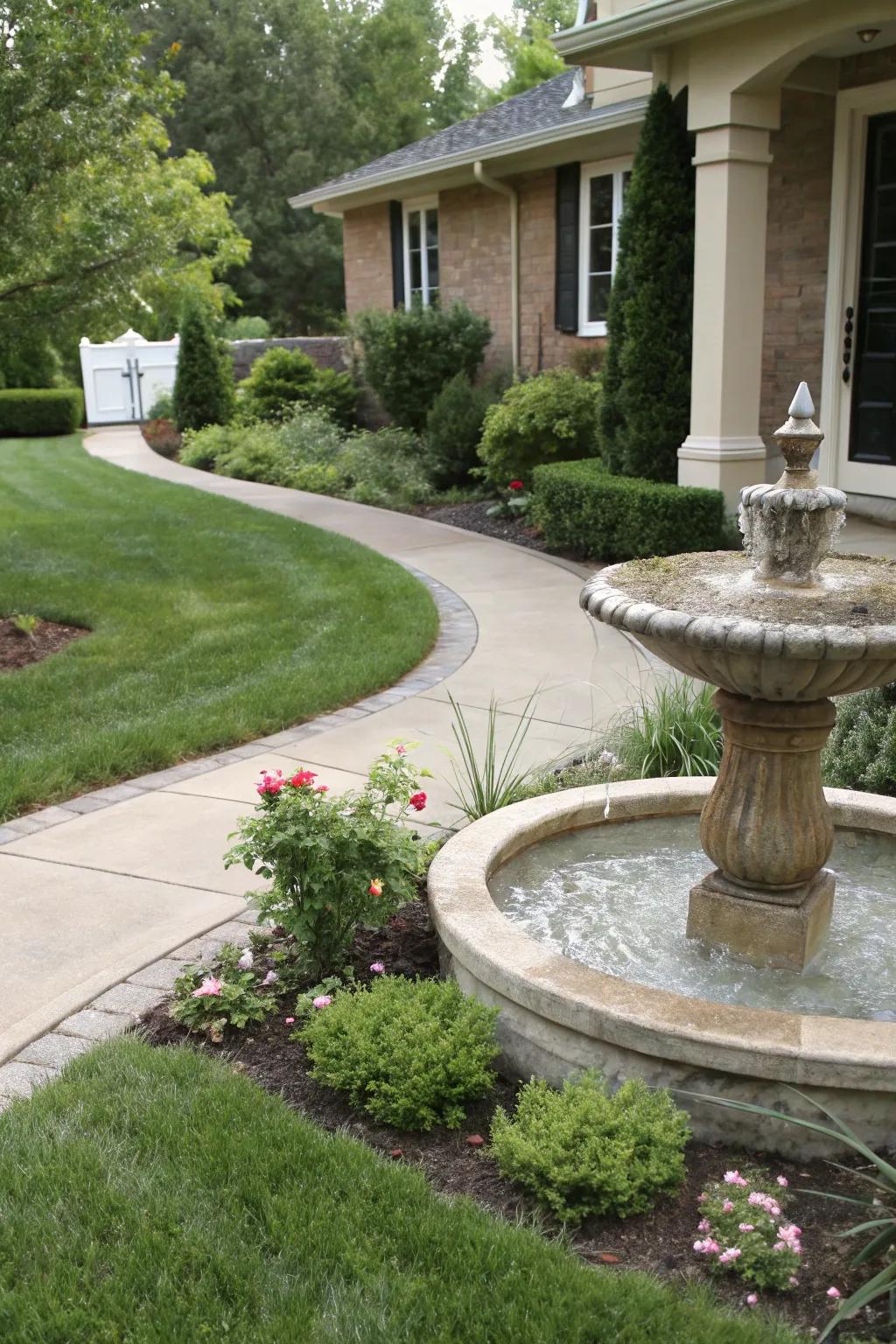 Concrete water features bring tranquility to your outdoor space.