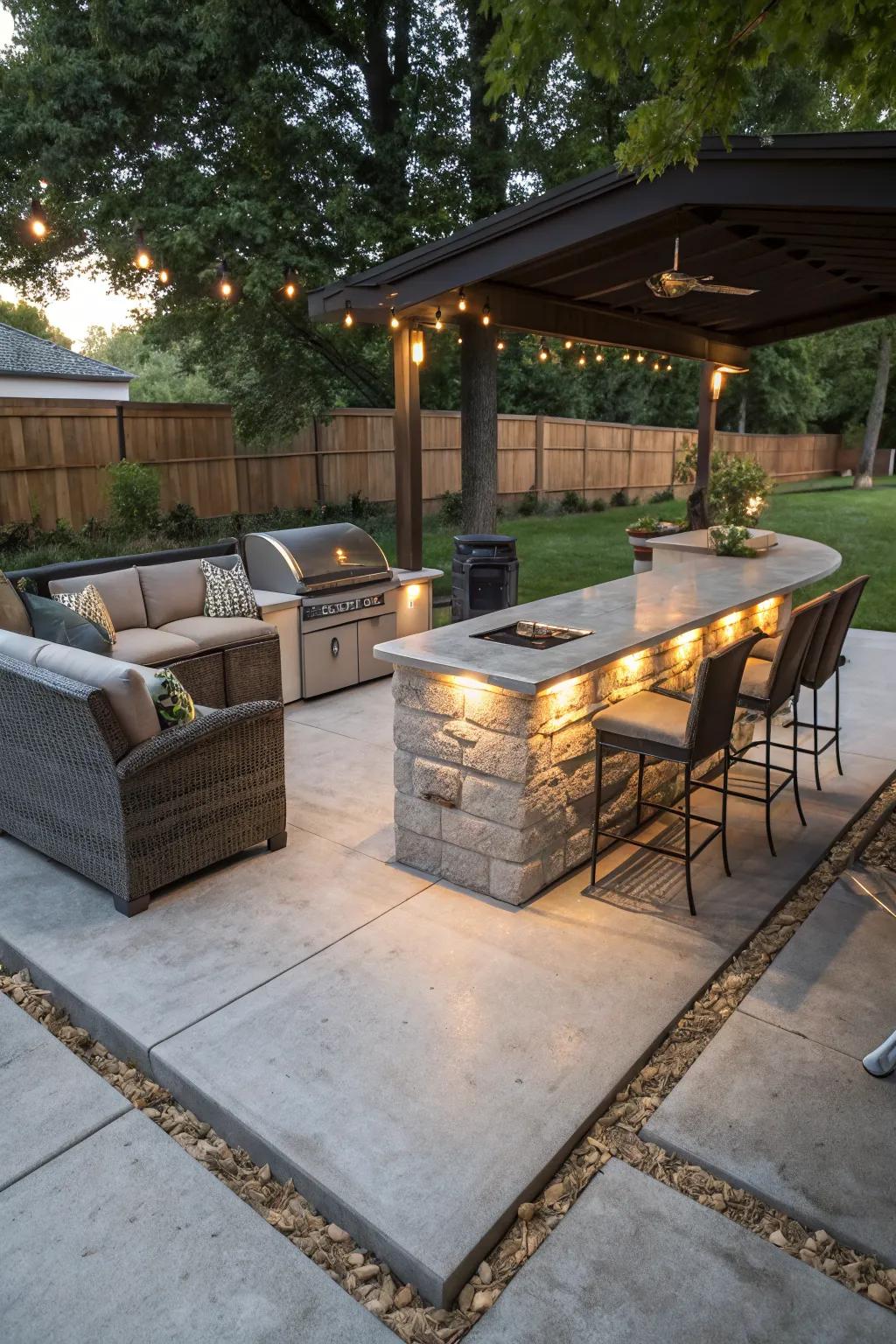 Built-in features elevate the entertainment potential of your patio.