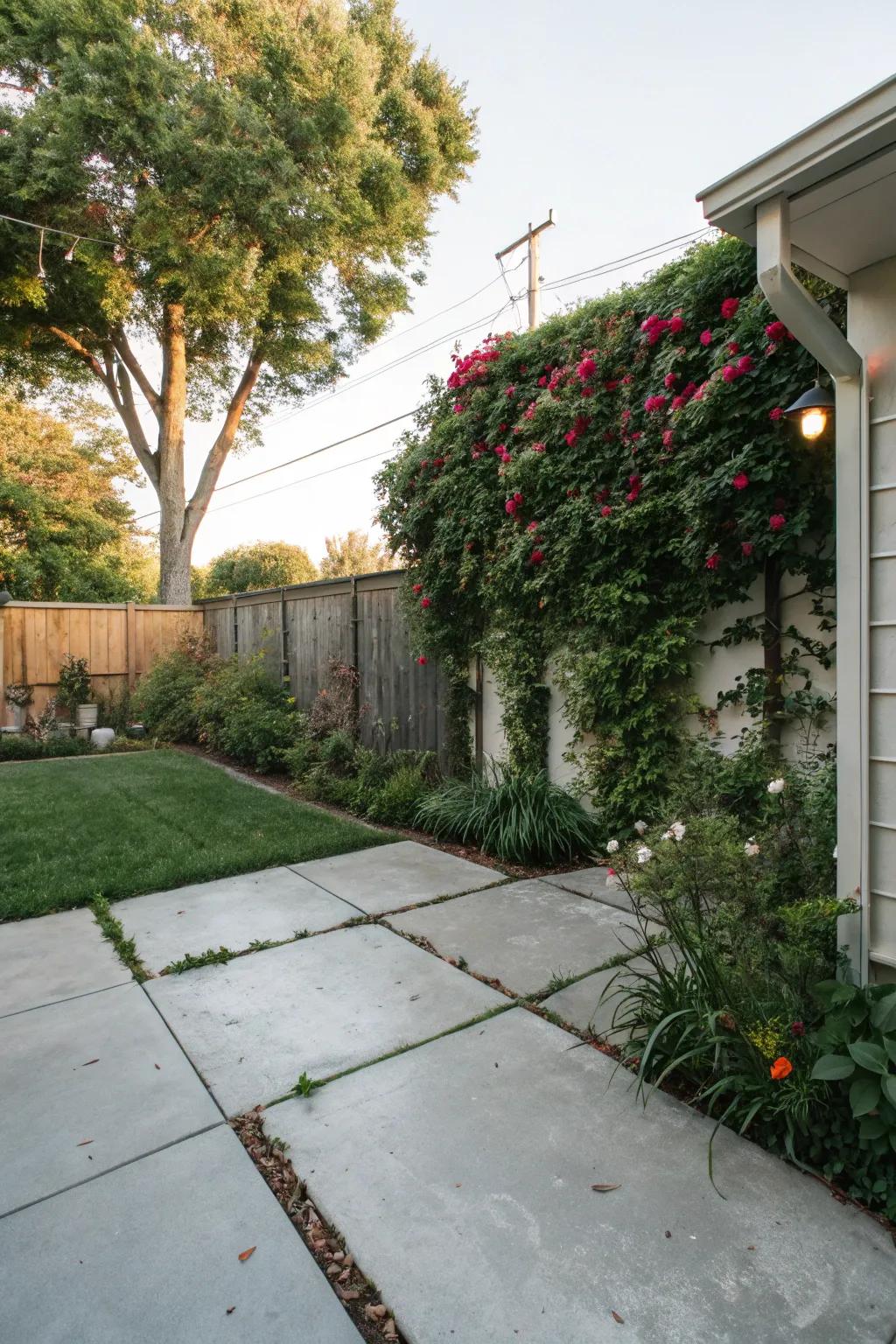 Vertical gardens maximize green space in small areas.