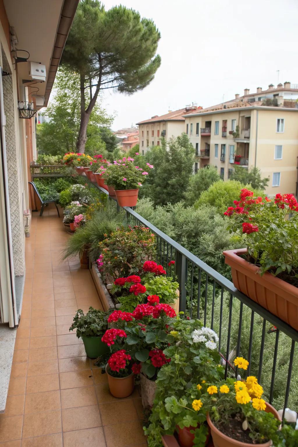 Design with seasonal plants for a vibrant balcony all year round.