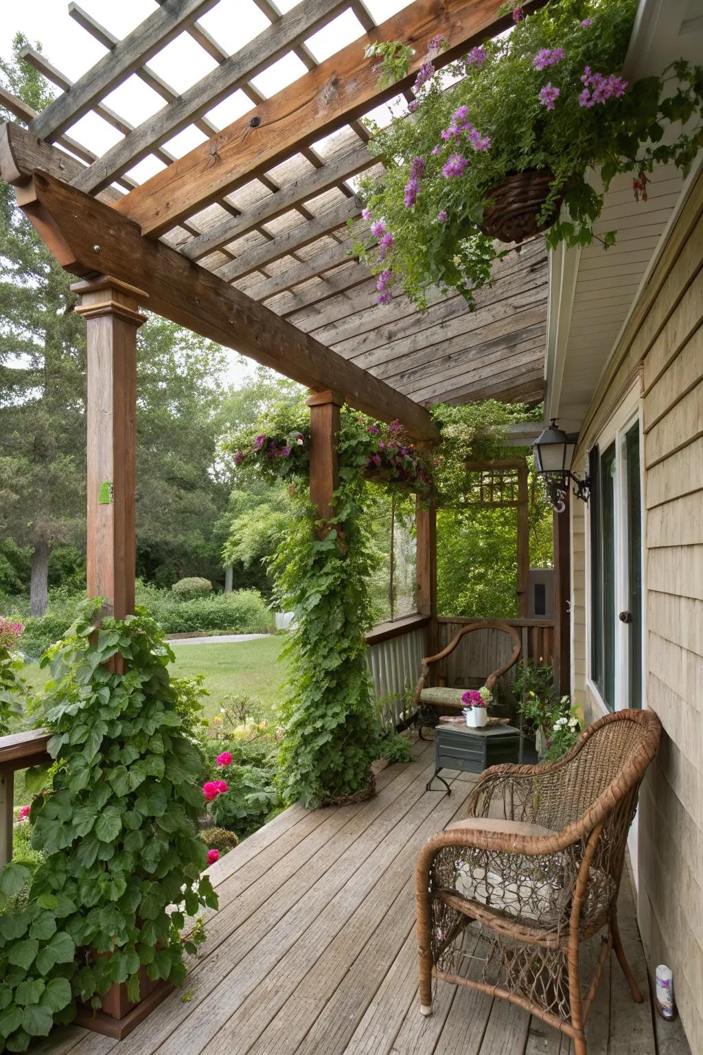 Enhance your porch with a stylish pergola.