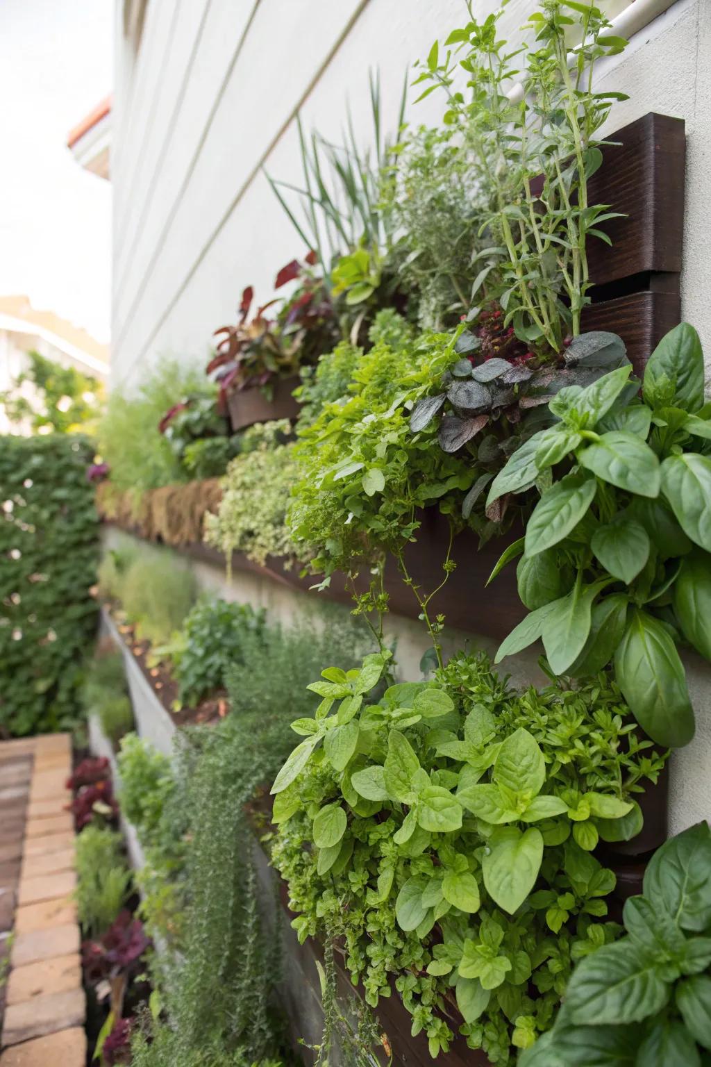 A vertical garden maximizes your growing space.
