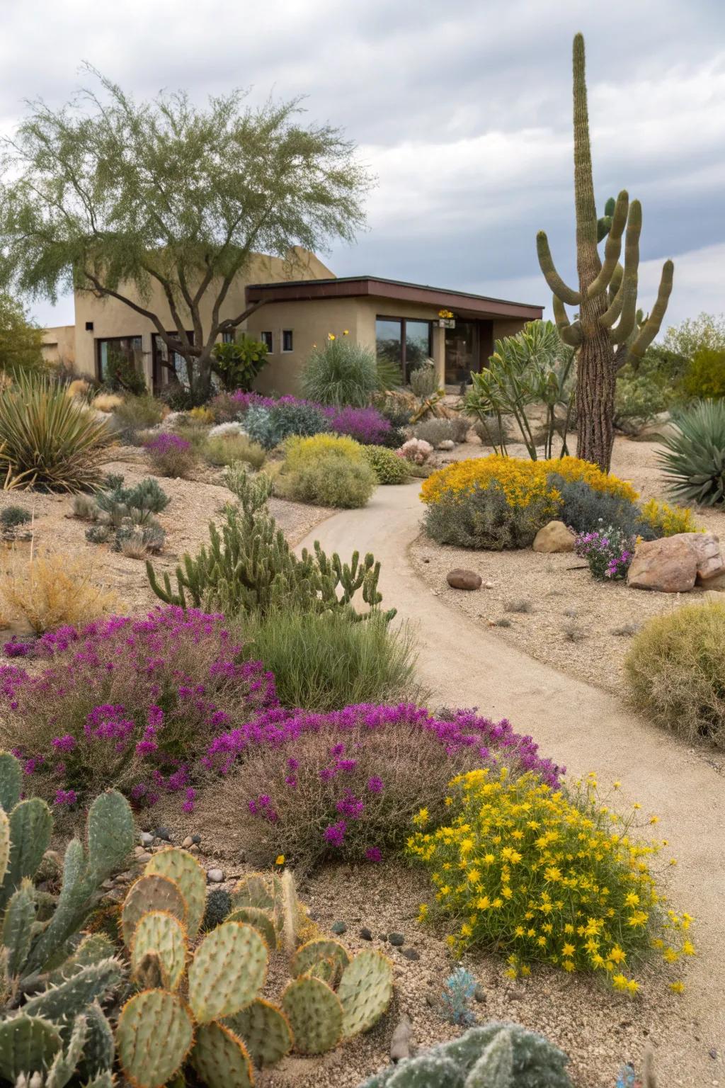 Diverse textures and colors create a visually captivating landscape.