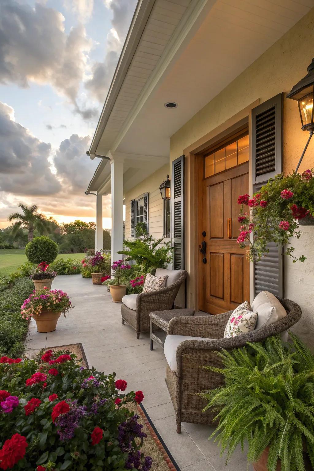 A cozy front porch inviting guests and residents alike