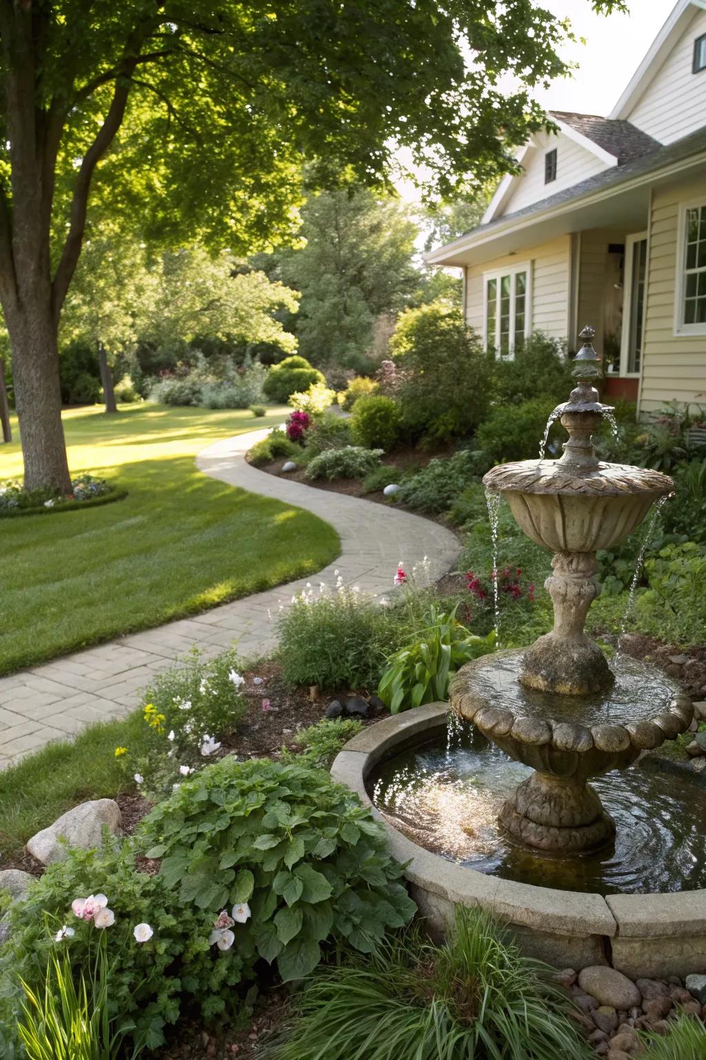 Water features bring tranquility and elegance to your berm.