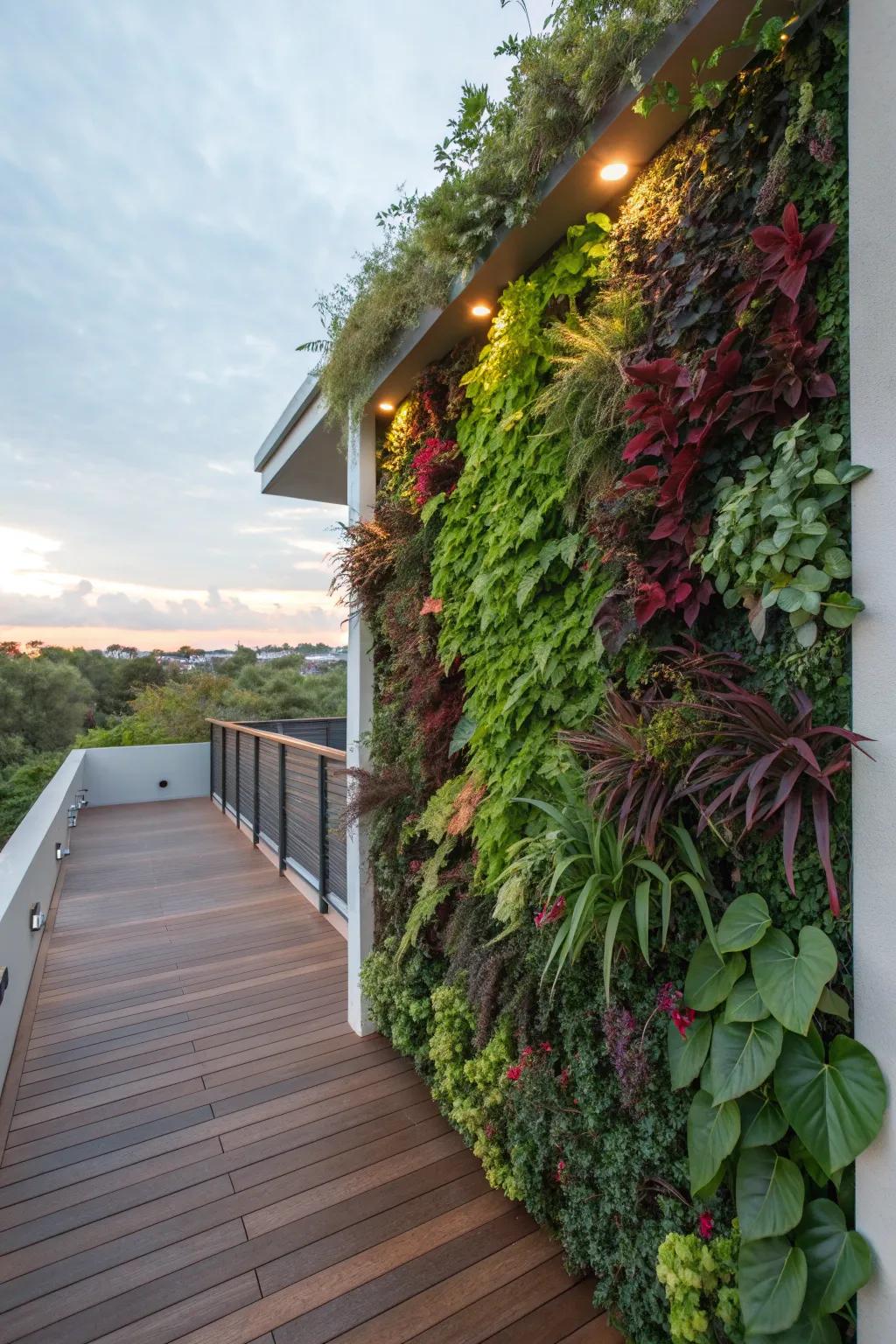 Surprise with a lush vertical garden.