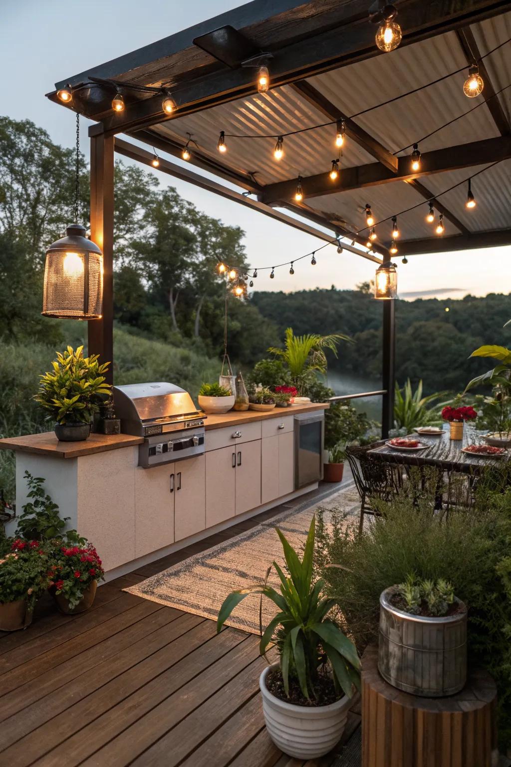 Decorative elements add charm and personality to your deck kitchen.