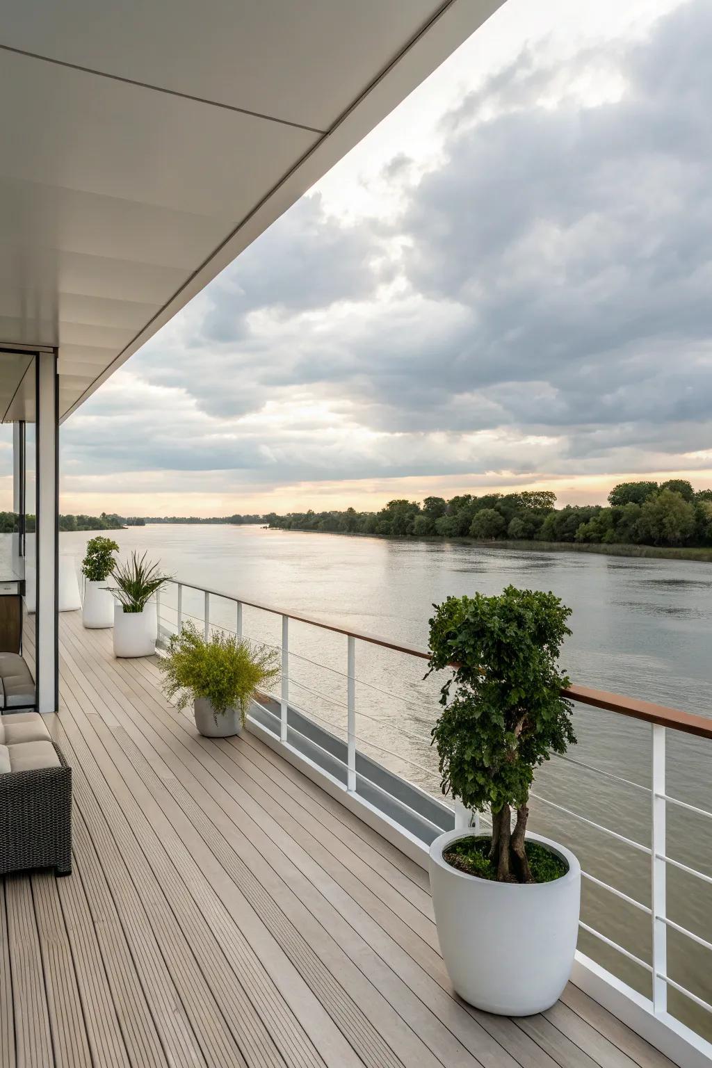 A minimalist deck design that highlights natural beauty.