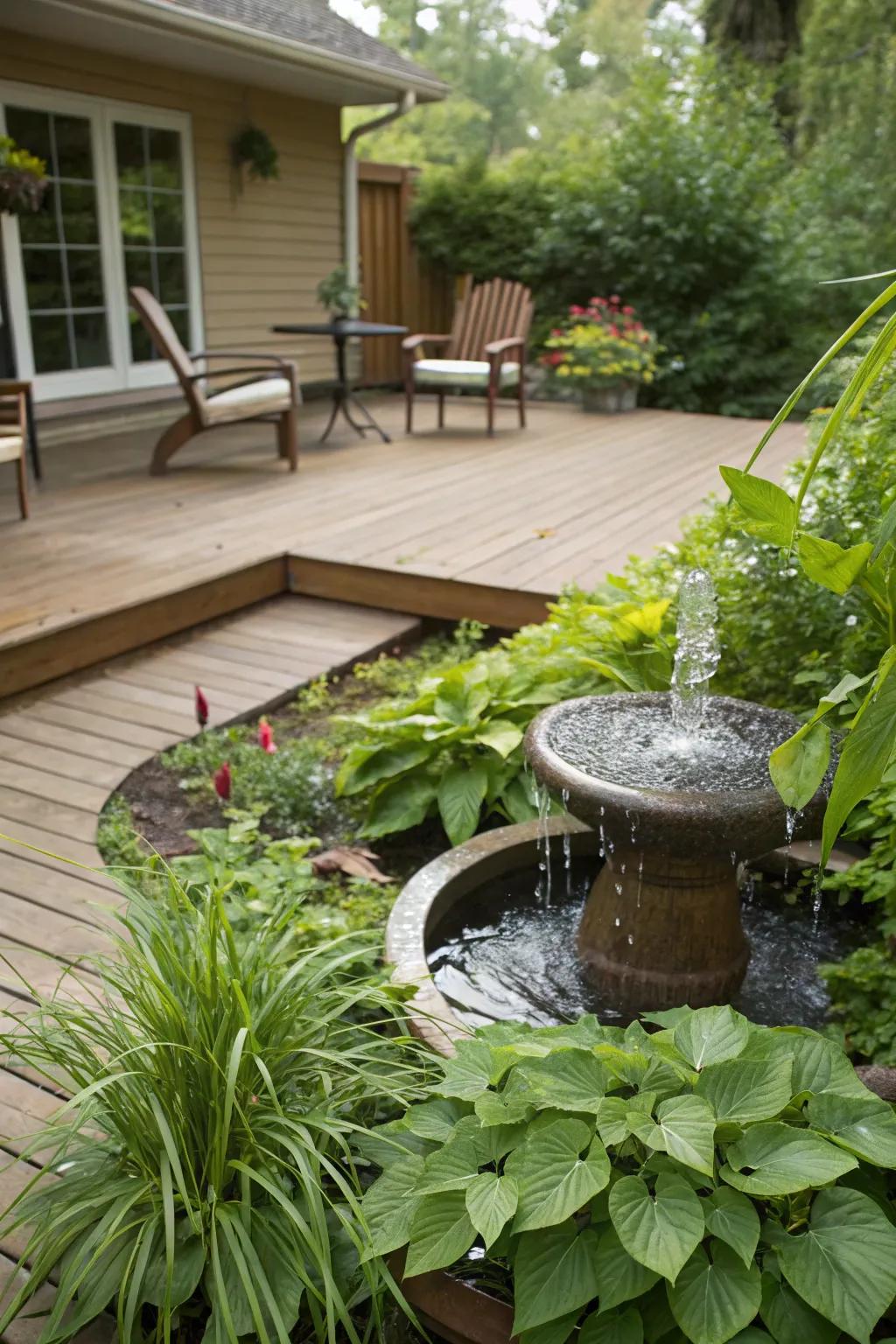 Add tranquility with a water feature.
