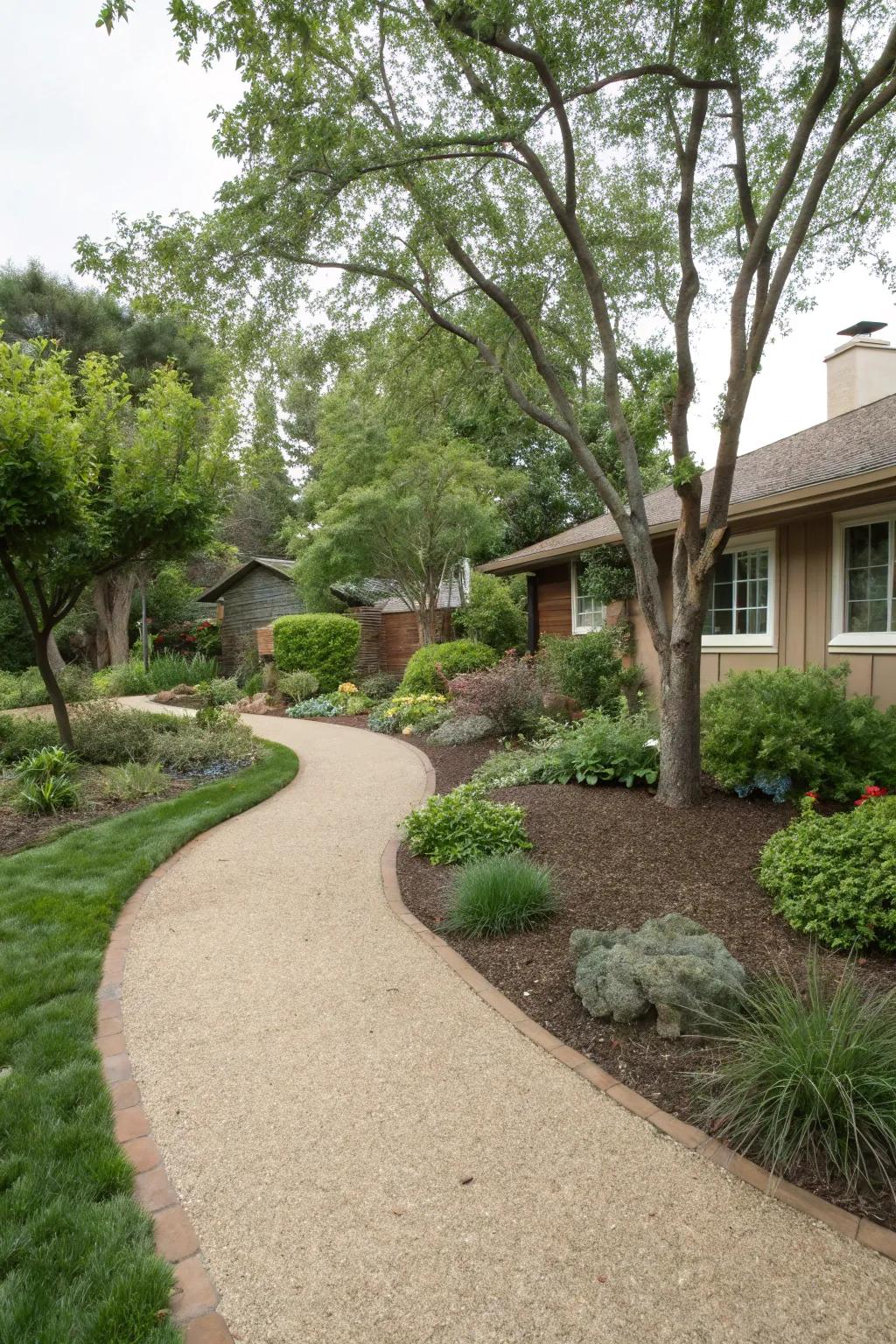 A harmonious blend of decomposed granite with the natural landscape.