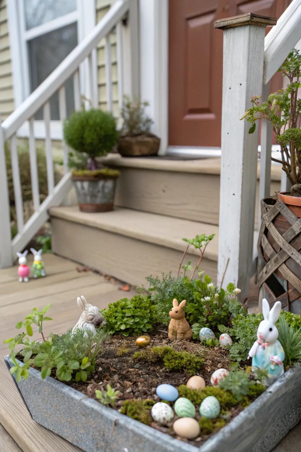 A miniature Easter garden is delightful for all ages.