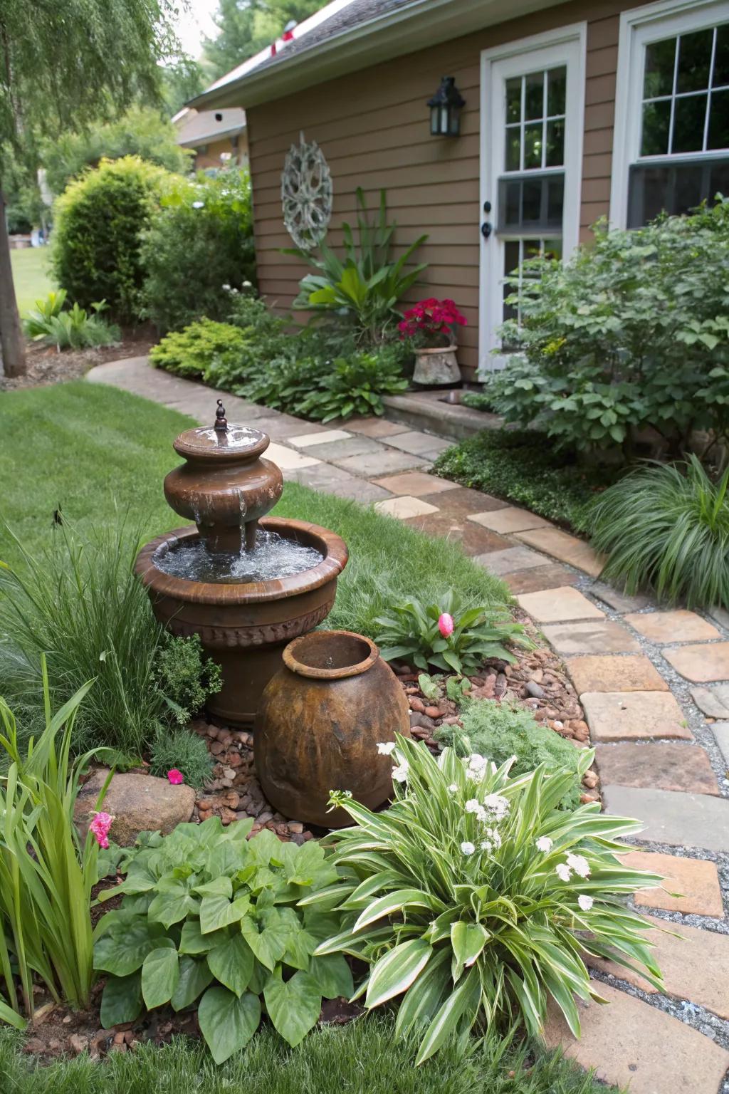 A water feature adds tranquility and charm to your landscape.